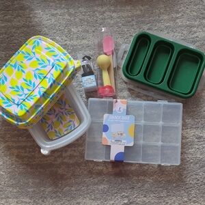 Colorful Food Storage Set with Leaf Design